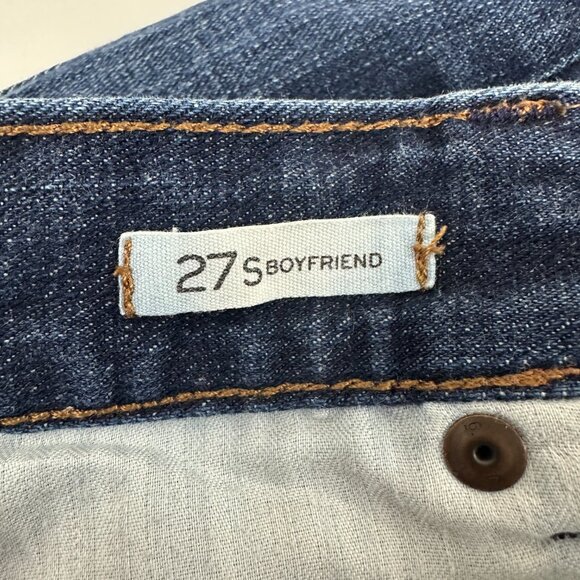 Banana Republic Boyfriend Women's size 27P Dark Wash Blue Denim Jeans - Picture 3 of 5